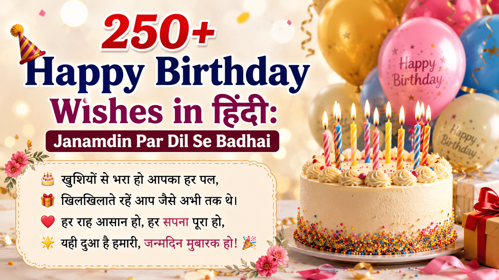 250+ Happy Birthday Wishes in Hindi Janamdin Par Dil Se Badhai