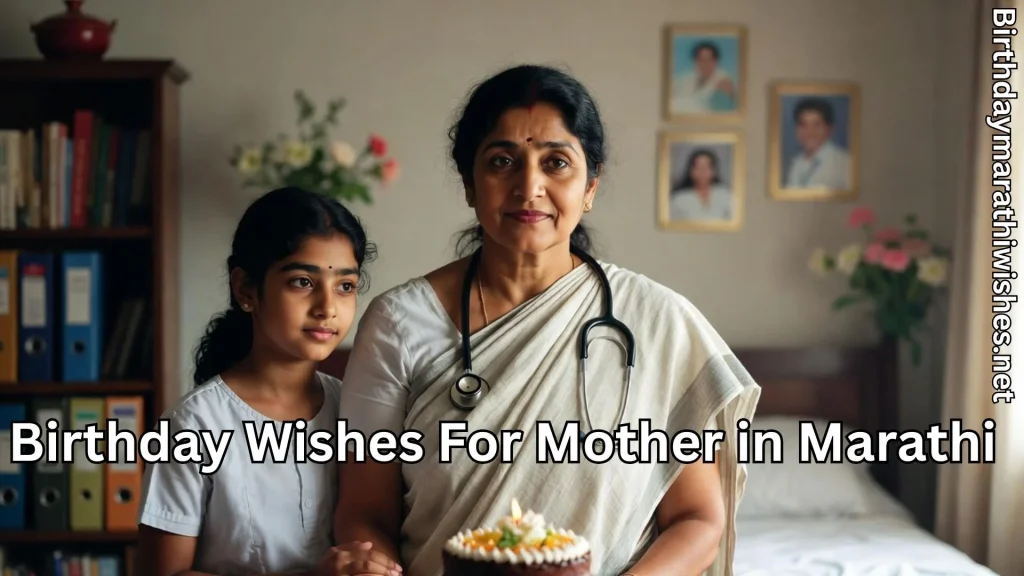 Doctor mother with daughter celebrating birthday at home