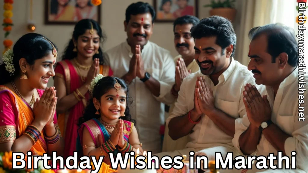 Family praying together during traditional birthday celebration at home