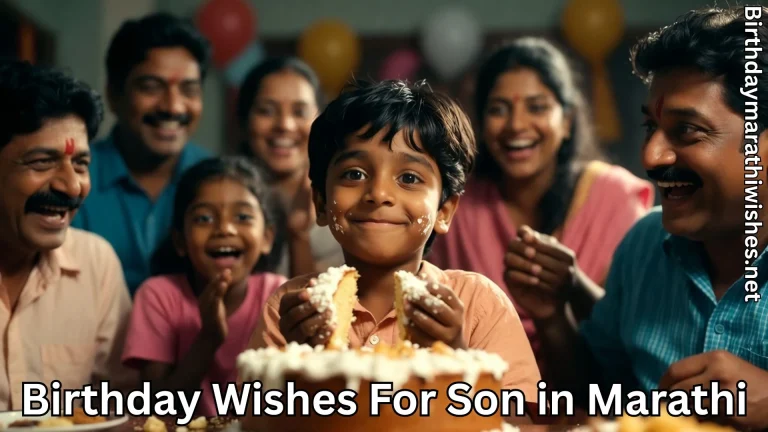 Happy boy cutting cake with family cheering during birthday celebration
