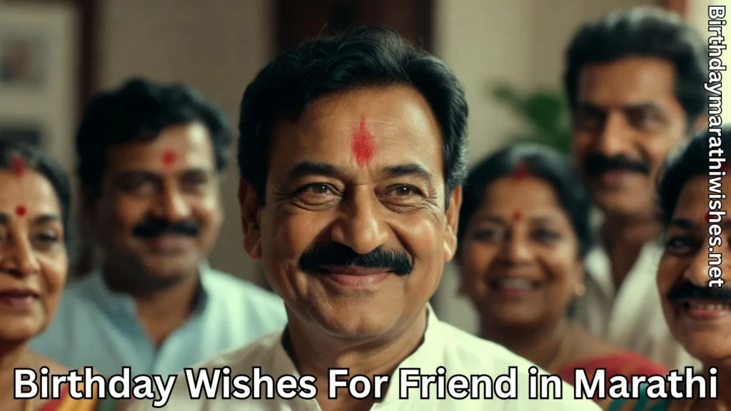 Smiling middle-aged man with tilak standing proudly among family members