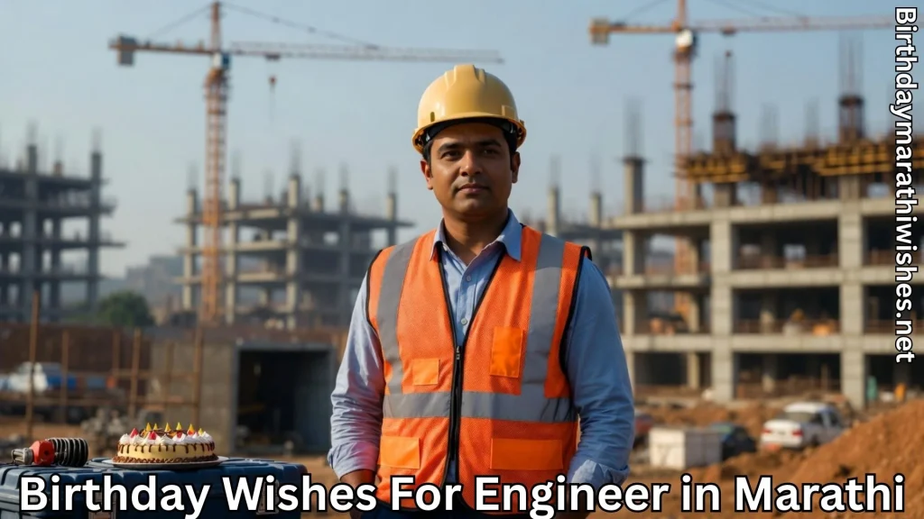 Civil engineer standing at construction site during birthday moment