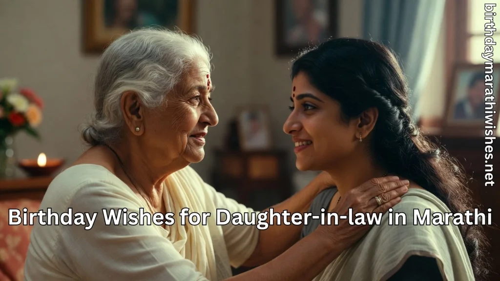 Elderly grandmother lovingly blessing daughter-in-law on her birthday