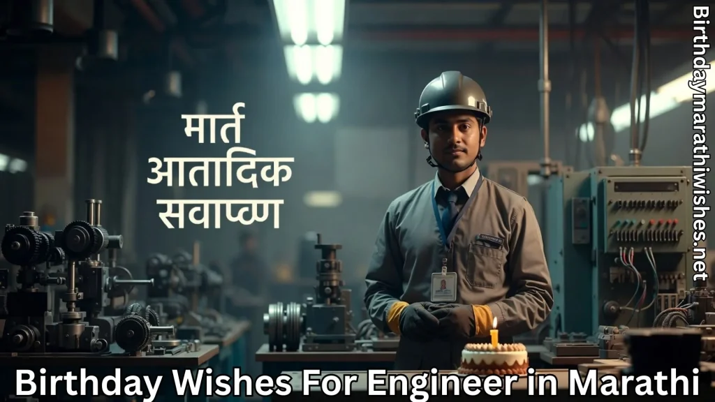 Factory engineer wearing helmet celebrating workday birthday