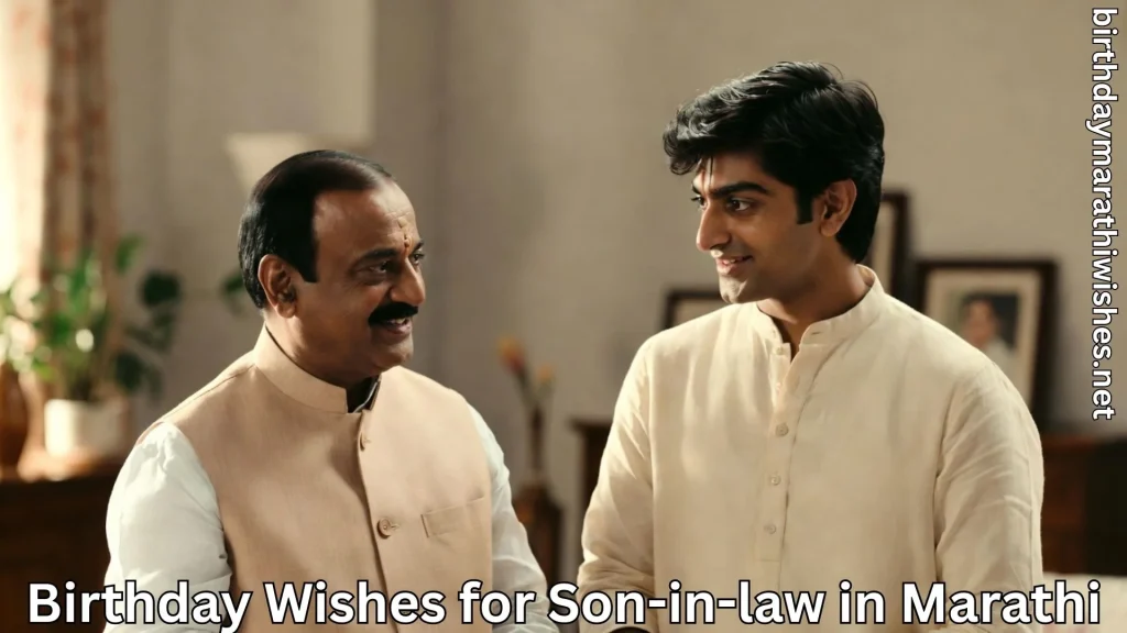 Father-in-law sharing birthday wishes for son-in-law in marathi warmly
