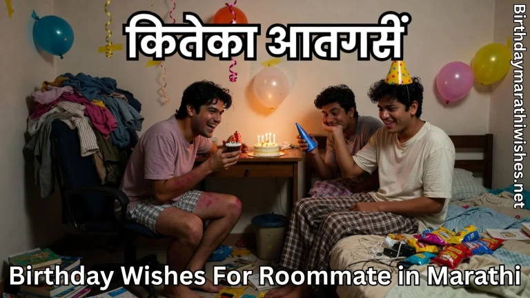 Friends celebrating roommate birthday with cake and laughter in a decorated room