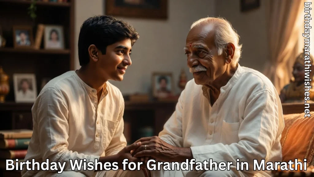 Grandson talking lovingly with elderly grandfather in a peaceful home setting