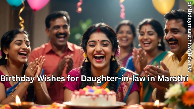 Happy Marathi family celebrating birthday wishes for daughter-in-law in marathi