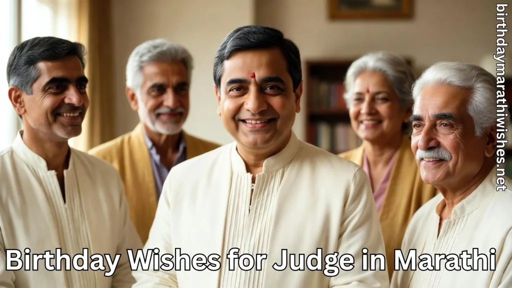 Judge smiling with colleagues during birthday wishes for judge in marathi
