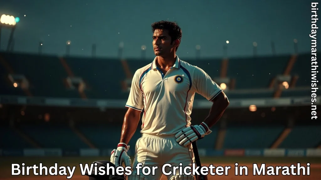 Professional cricketer standing confidently in stadium under floodlights