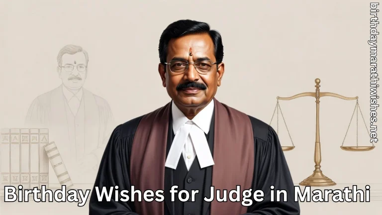 Respected judge portrait with birthday wishes for judge in marathi text