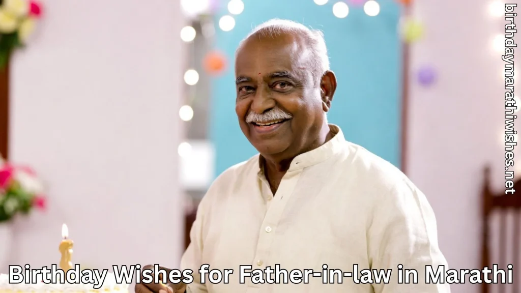 Smiling senior man celebrating birthday at home with cake and lights